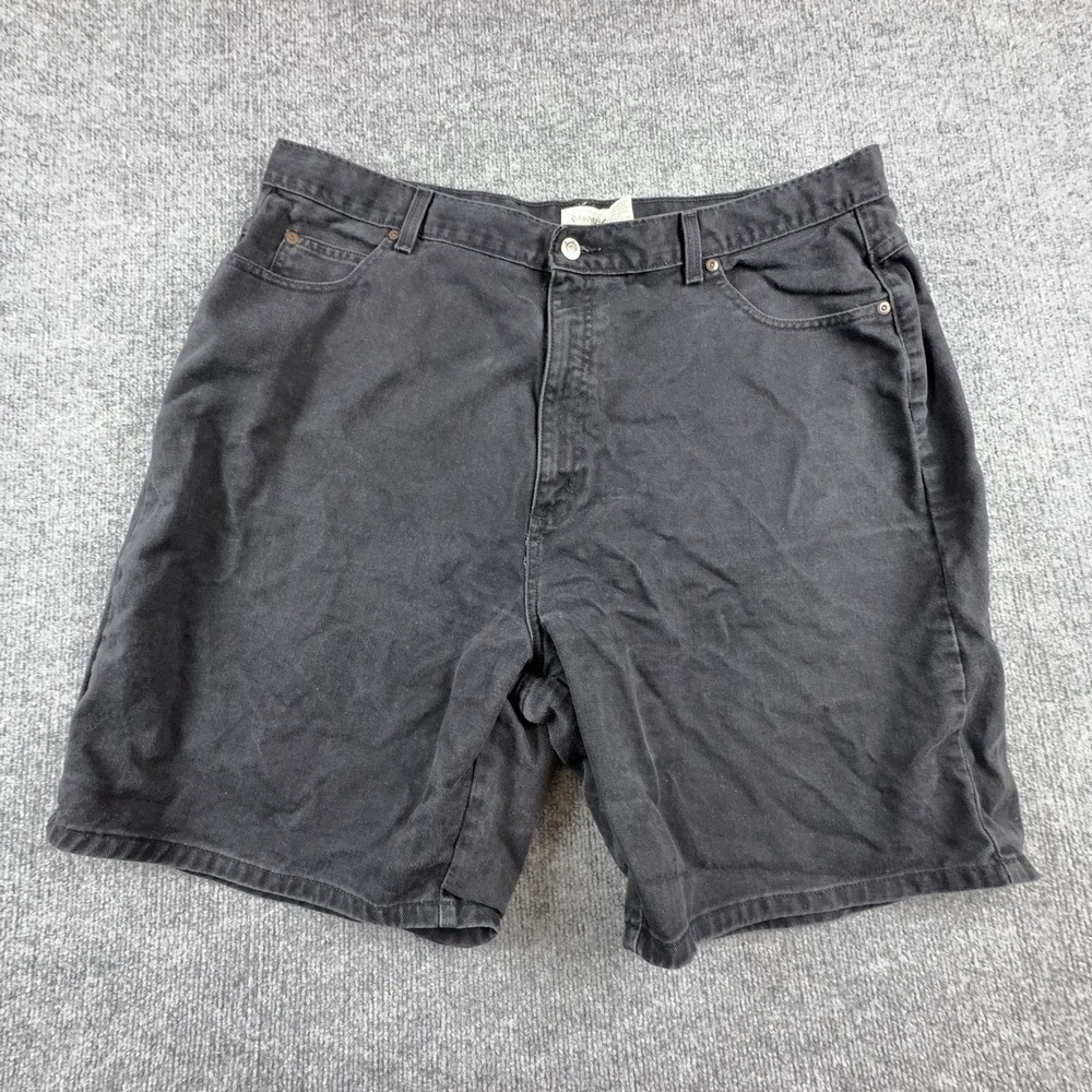 St. John's Bay Shorts Womens 24W Black Denim Bermuda 5 Pocket Relaxed Fit Casual
